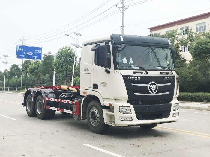 China Factory Foton Auman Heavy Duty Used 20ton Container Hooklifter Bin Roll-off Garbage Collection Truck Price