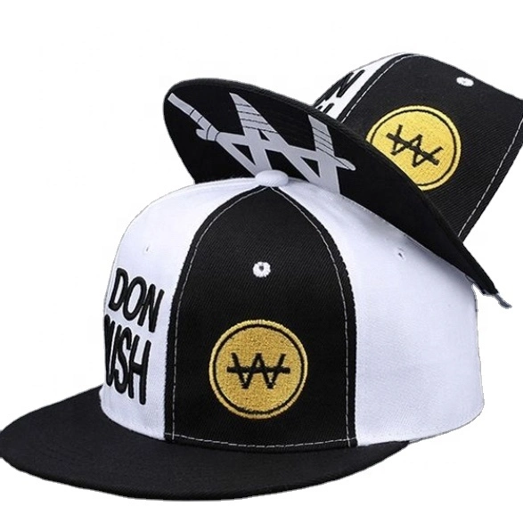 Comercio al por mayor de la moda Unisex enfriar varios Color Negro bordado hombres personalizados ala plana Snapback Hats Pop Hip Papá Deporte gorras gorras de béisbol