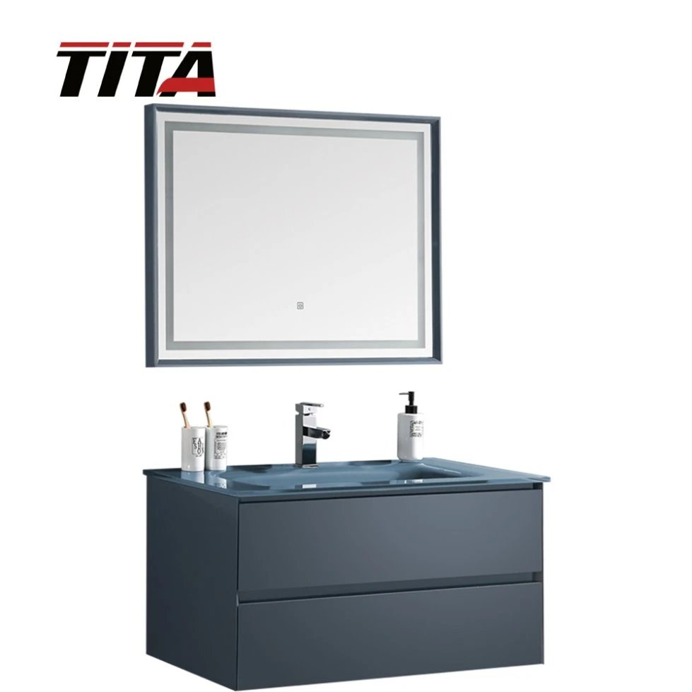 Alto brillo pintura cuarto de baño Lavabo con espejo LED TM8308-80