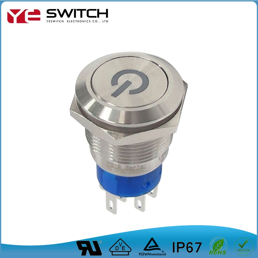 Electrical IP67 Waterproof Stainless Steel Push Button Switch with RoHS Certificates