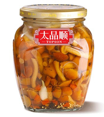 Canned Mix Marinated Mushrooms in Glass Jar