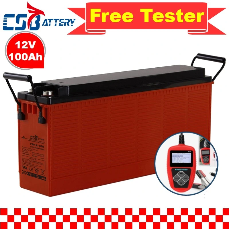 Csbattery 12V 100Ah Terminal Frontal AGM UPS Proveedor de baterías batería SLA/Solar-Street Power-Storage-Light-System/Boo