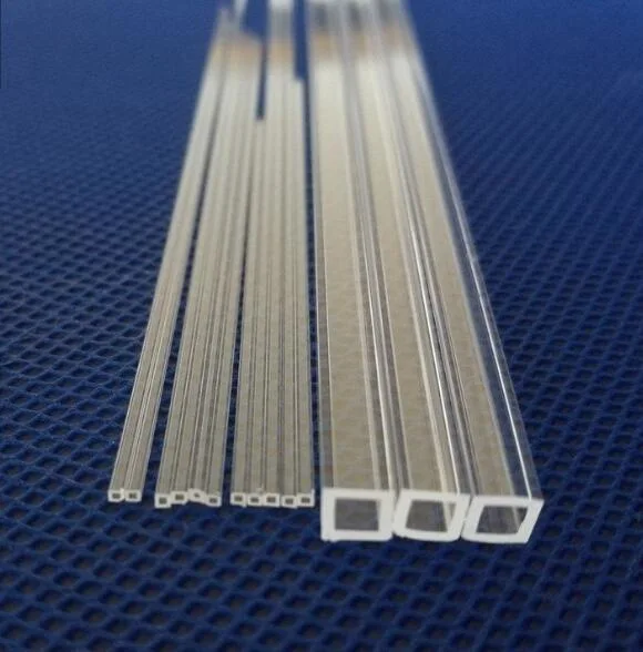 Customized Clear Fused Silica Square Rectangular Semiconductor Quartz Glass Tubes for Sale