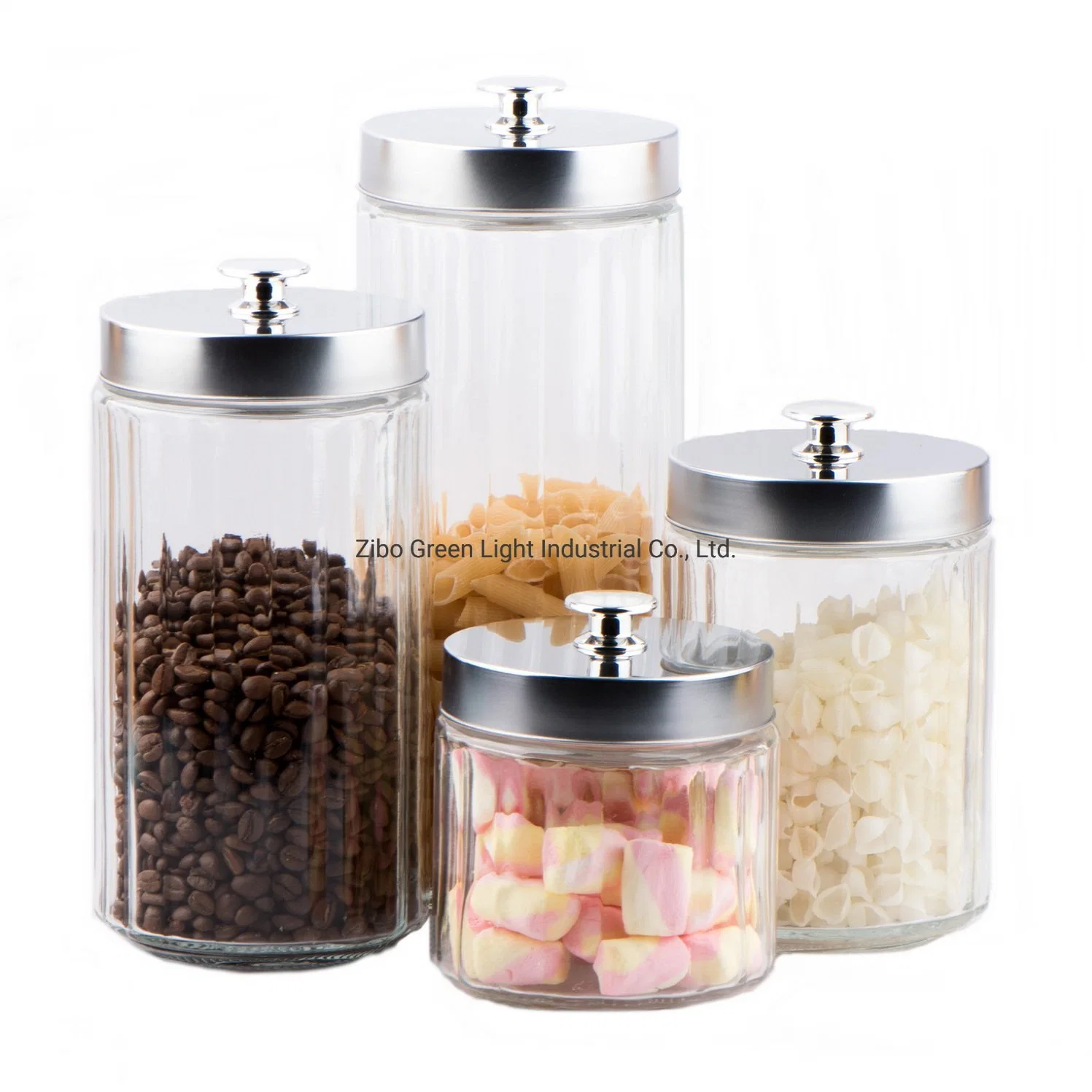 Wide Mouth Glass Jar/Glass Canister/Food Jar/Glass Bottle/Glass Storage Jar with Screw Metal Lid for Coffee Sugar Tea Storage