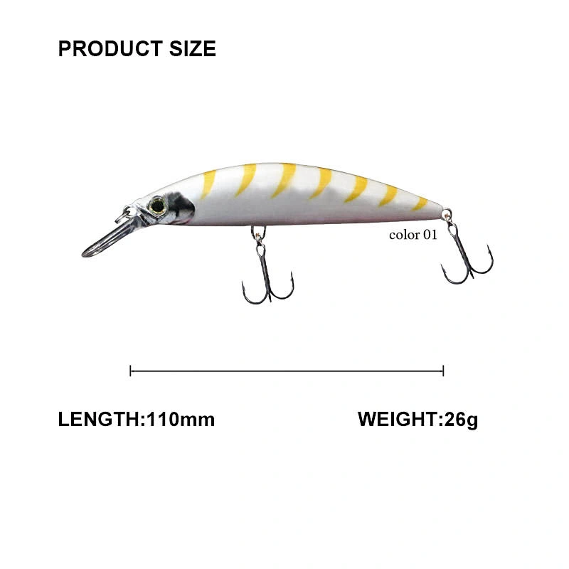 Topwin en Stock Aisa Europe Market Freshwater Sinking 110mm Minnow Barco señuelo Bait para la venta