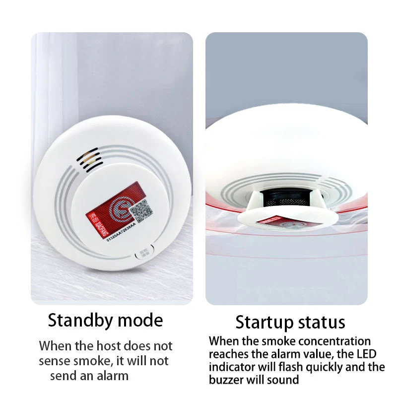 Detector de humo batería incorporada, red inalámbrica, alarma de teléfono móvil, detector de alarma de incendios Control remoto