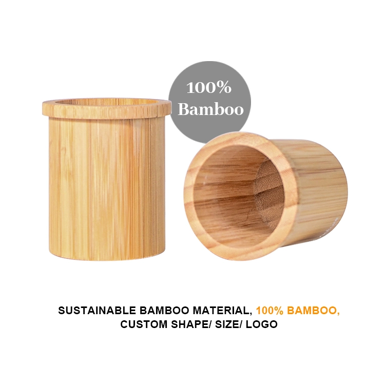 Factory Bamboo Storage Boxes Wooden Containers Handmade Organizer Cosmetic Jars Makeup Cans