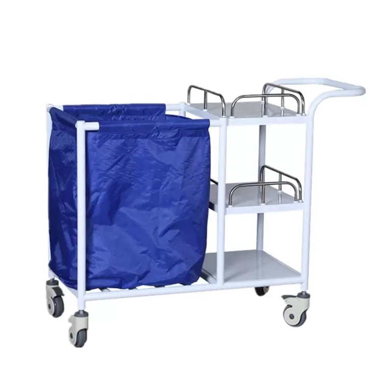 Furniture Factory Production Big Size Hospital Metal Folding Wet Laundry Hamper Stainless Steel Laundry Trolley or Tray on Wheels