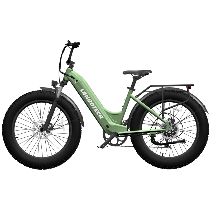 2021 Nuevo diseño paso a través de los neumáticos de la grasa bicicleta eléctrica 5% de descuento