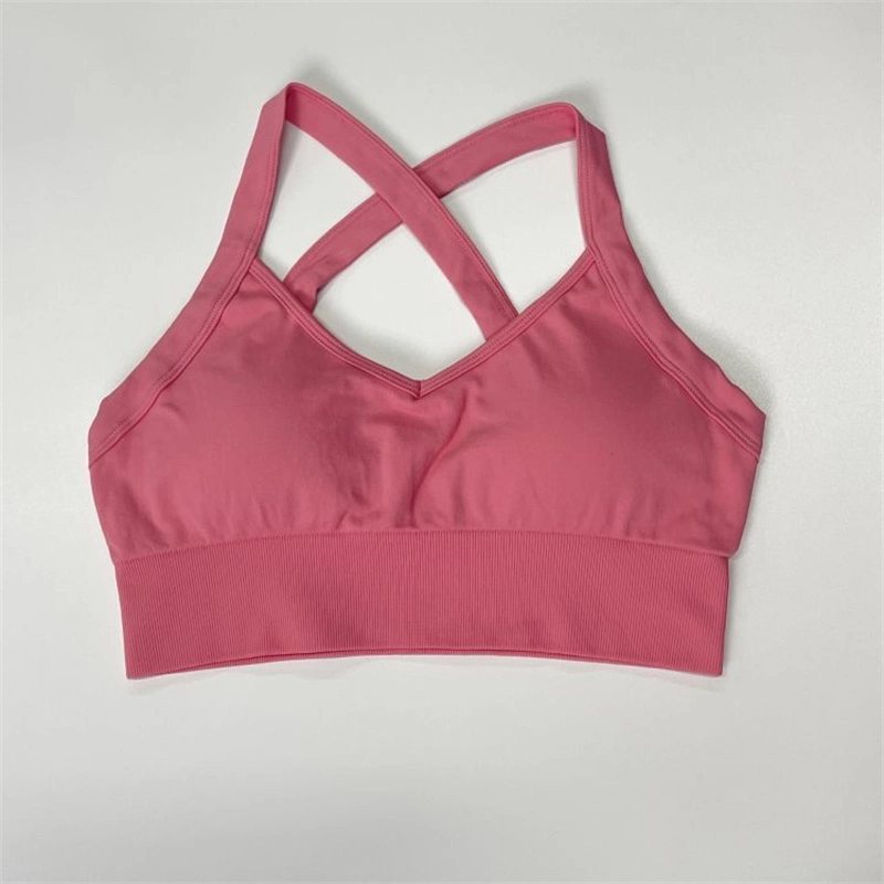 Custom Großhandel Neues Modell Spandex Yoga Schnell Trocken Crop Top Mode Aktiv Plus Größe High Impact Sexy Frauen Sport-Bh