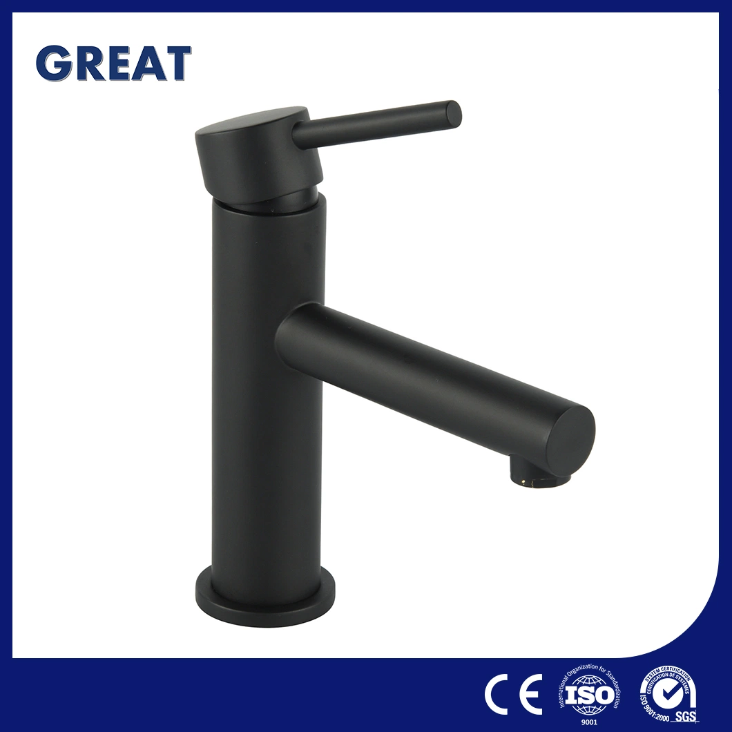 Great One Hole Bathroom Faucet Factory Wholesale/Supplier Sink Faucet Bathroom 3 Hole Gl32101bl321 Matt Black Single Lever Basin Faucet 0.05-1.6MPa Hand Wash Sink Faucet