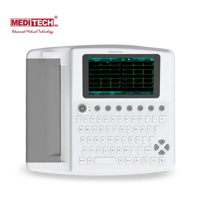 Digital Portable ECG/EKG Machine 12 Channel with Rechargeable Battery and Built-in Printer