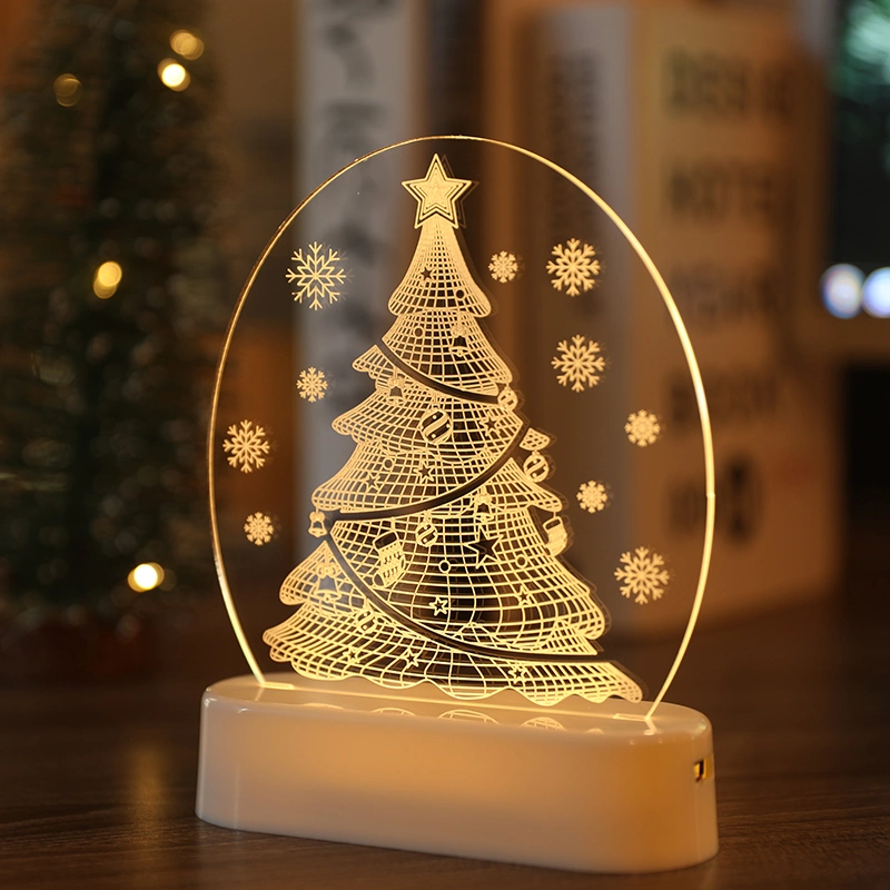 Newish Creative 3D Acryl Tisch Schreibtisch Weihnachtslampe Zimmerdekor Kinder LED Custom Nachtlicht