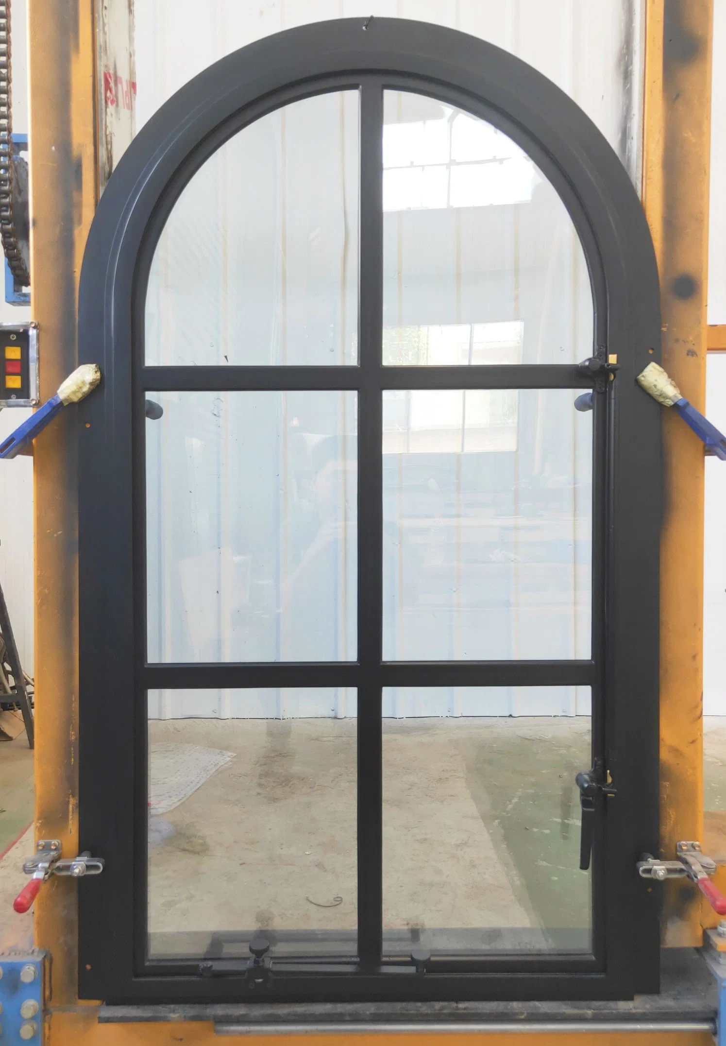 Arch Top French Metal Fixed Panel Wrought Iron Steel Doors Windows