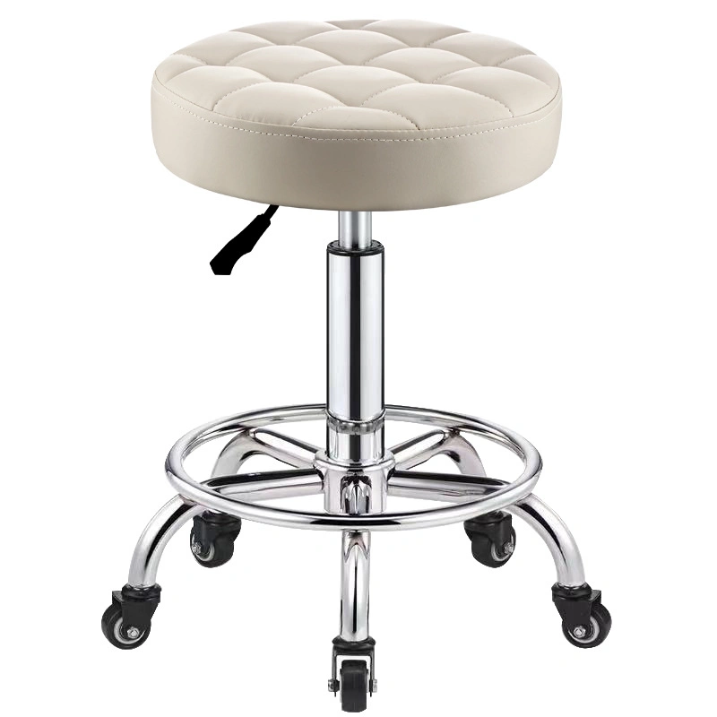 Adjustable Swivel Beauty Salon Massage Hairdresser with Wheels Styling Pedicure Training Bar Stool Chair Dining Chair