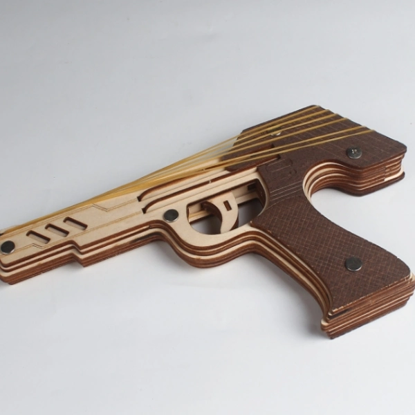 Creative Wooden Gun Children ′ S modelo montado de madeira 3D artesanal Puzzle