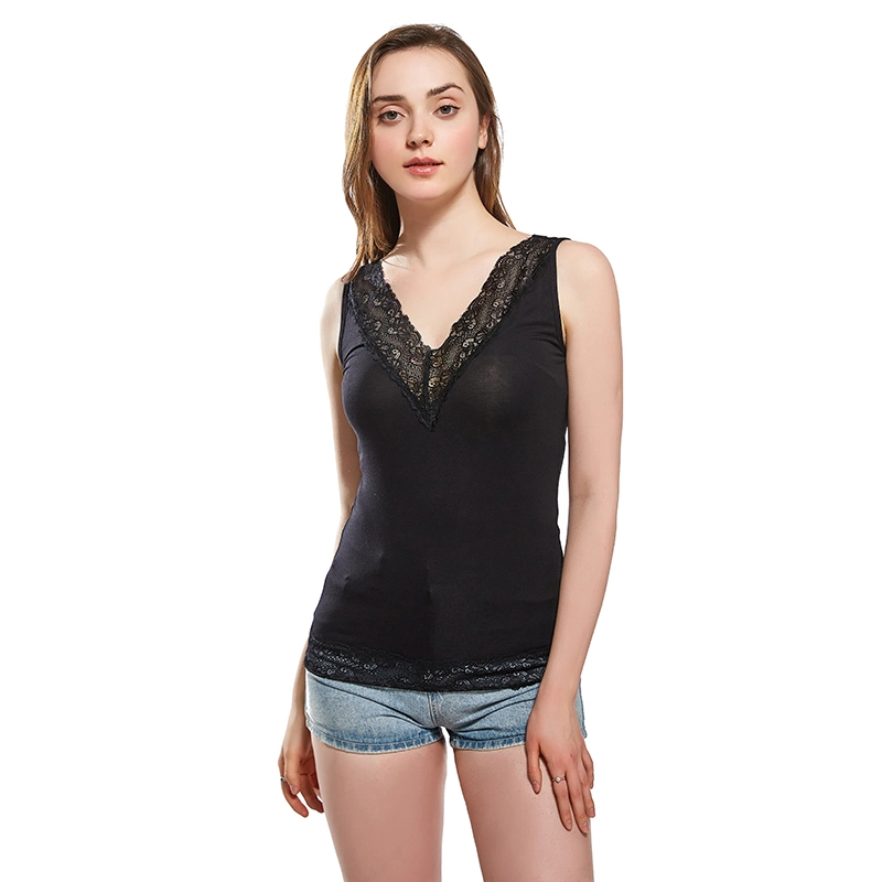 Women Lace Vest Sleeveless Women Fit Sexy Sling V-Neck Vest Top Summer Casual Shirts