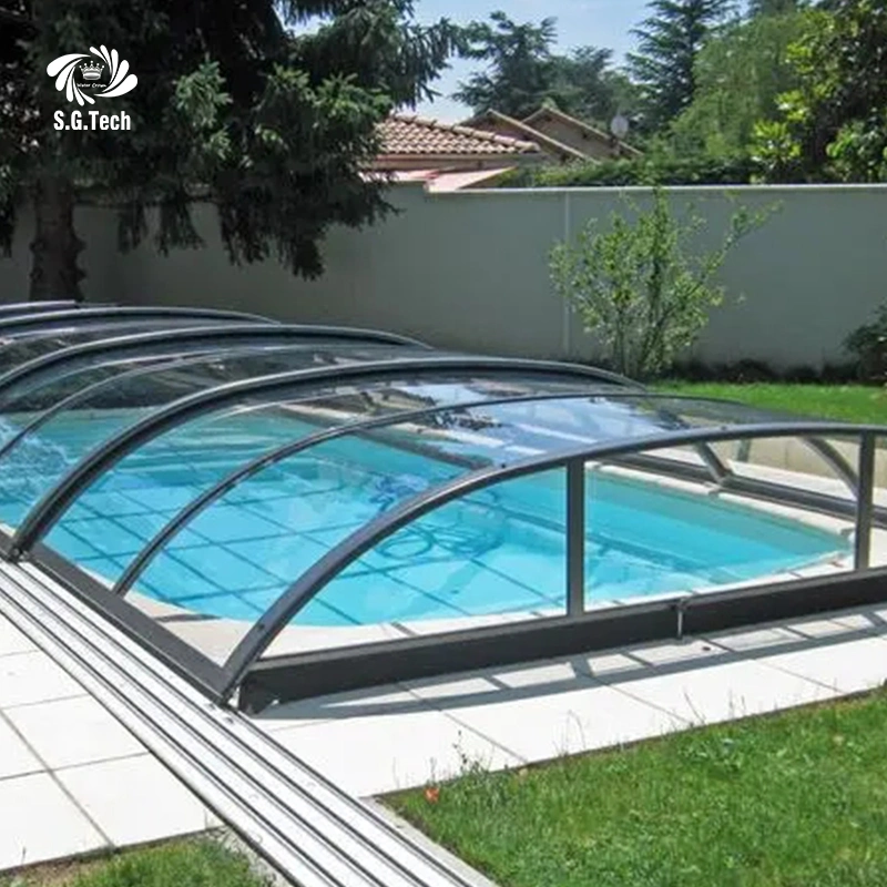 Customized Aluminum Electric Retractable Hard Pool Enclosure Automatic Swimming Pool Covers