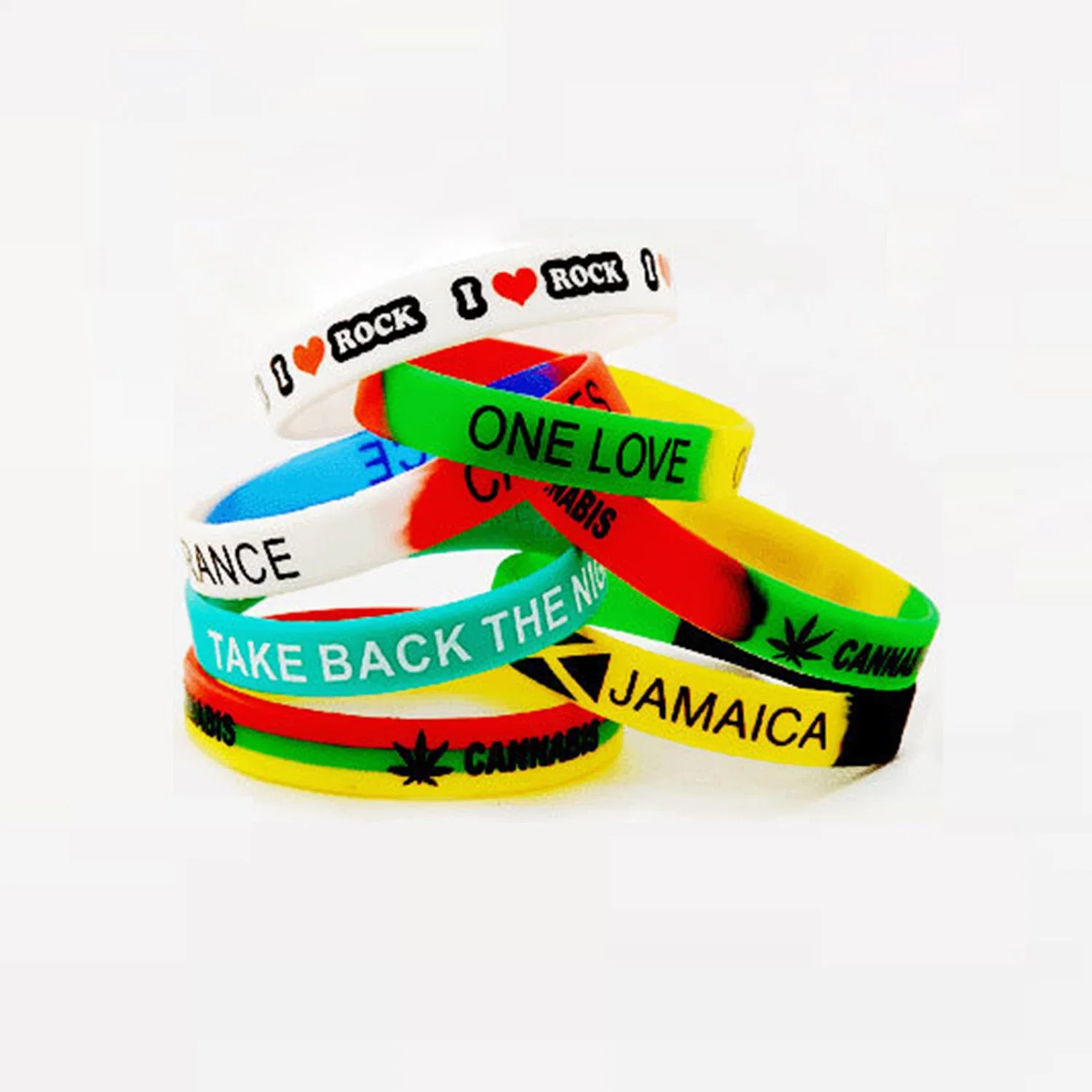 Pulseira de Silicone cheios de cores personalizadas