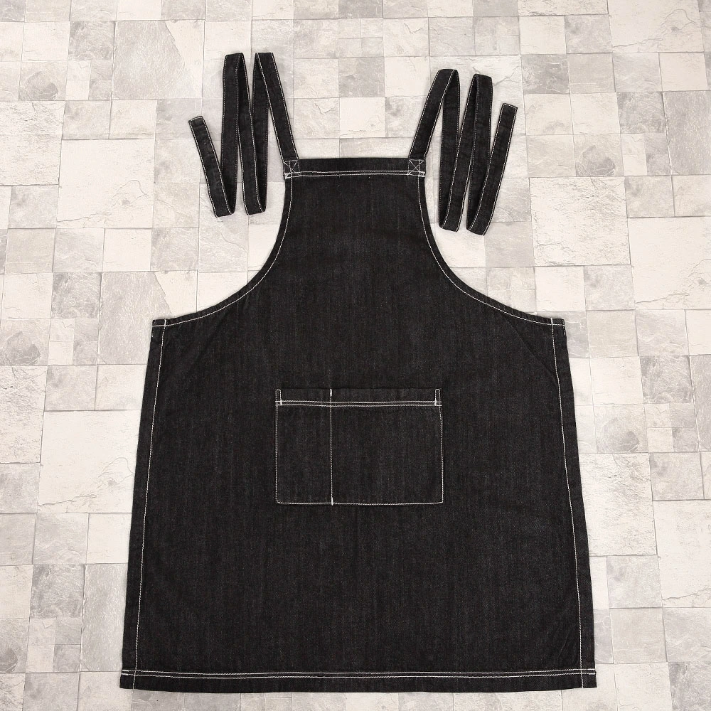 Black Color Denim Fabric Promotional Garden Bib Apron (RS-170407)