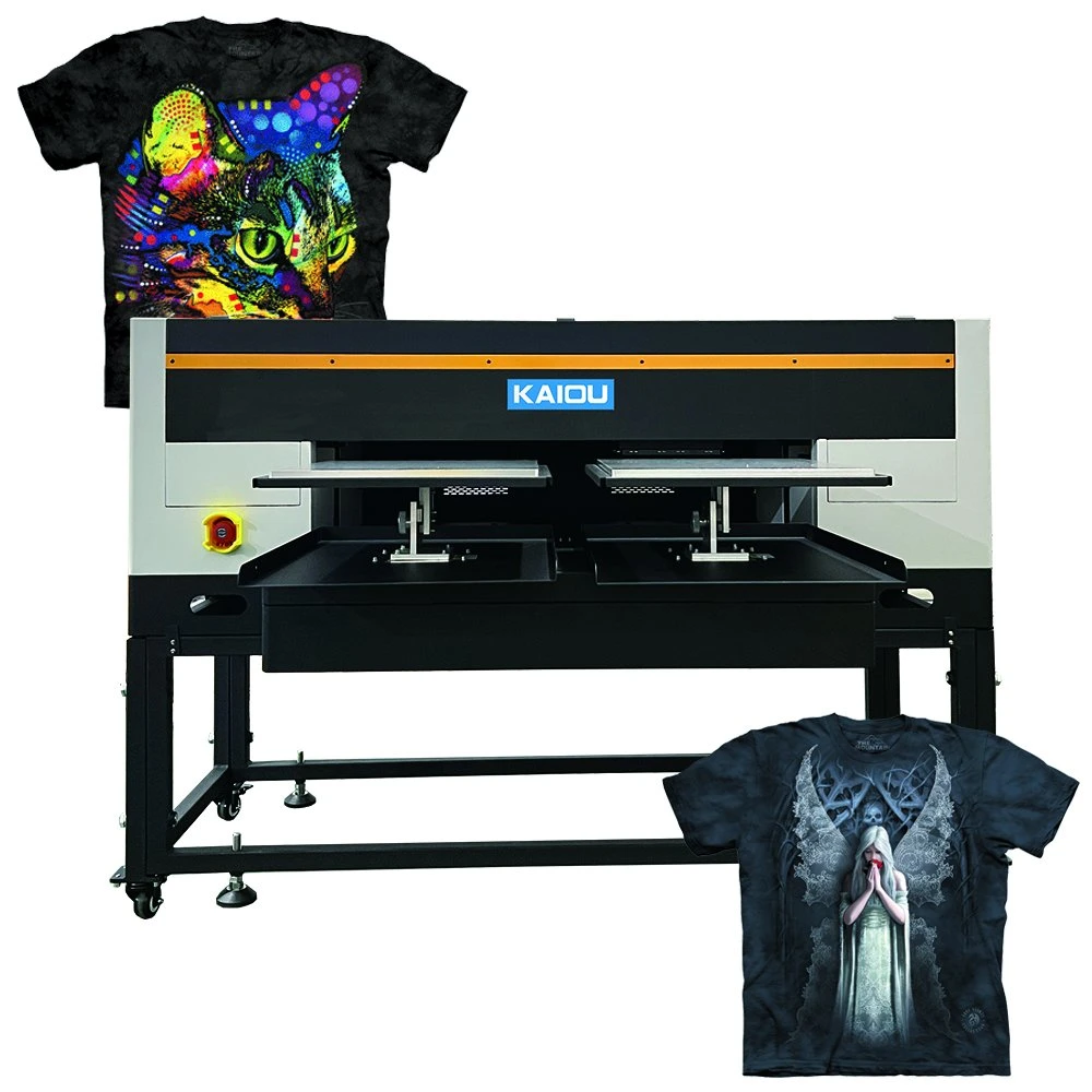 2023 Kaiou New Double Station DTG Printer 8 Colors with 4PCS Print Heads for T-Shirt