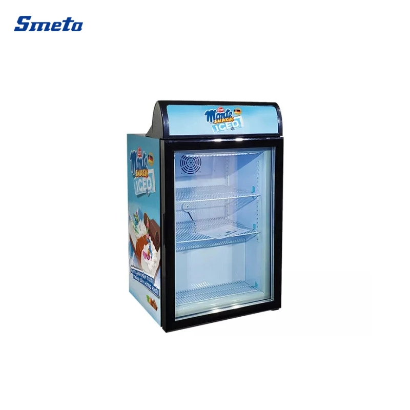 Smeta 98L Glass Door Freezer Commercial Ice Cream Counter Top Display