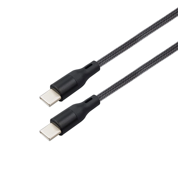 Hot Sale USB C to USB C Cable 1m Black Braided Type C Data Cable Mobile Phone Charger Cable