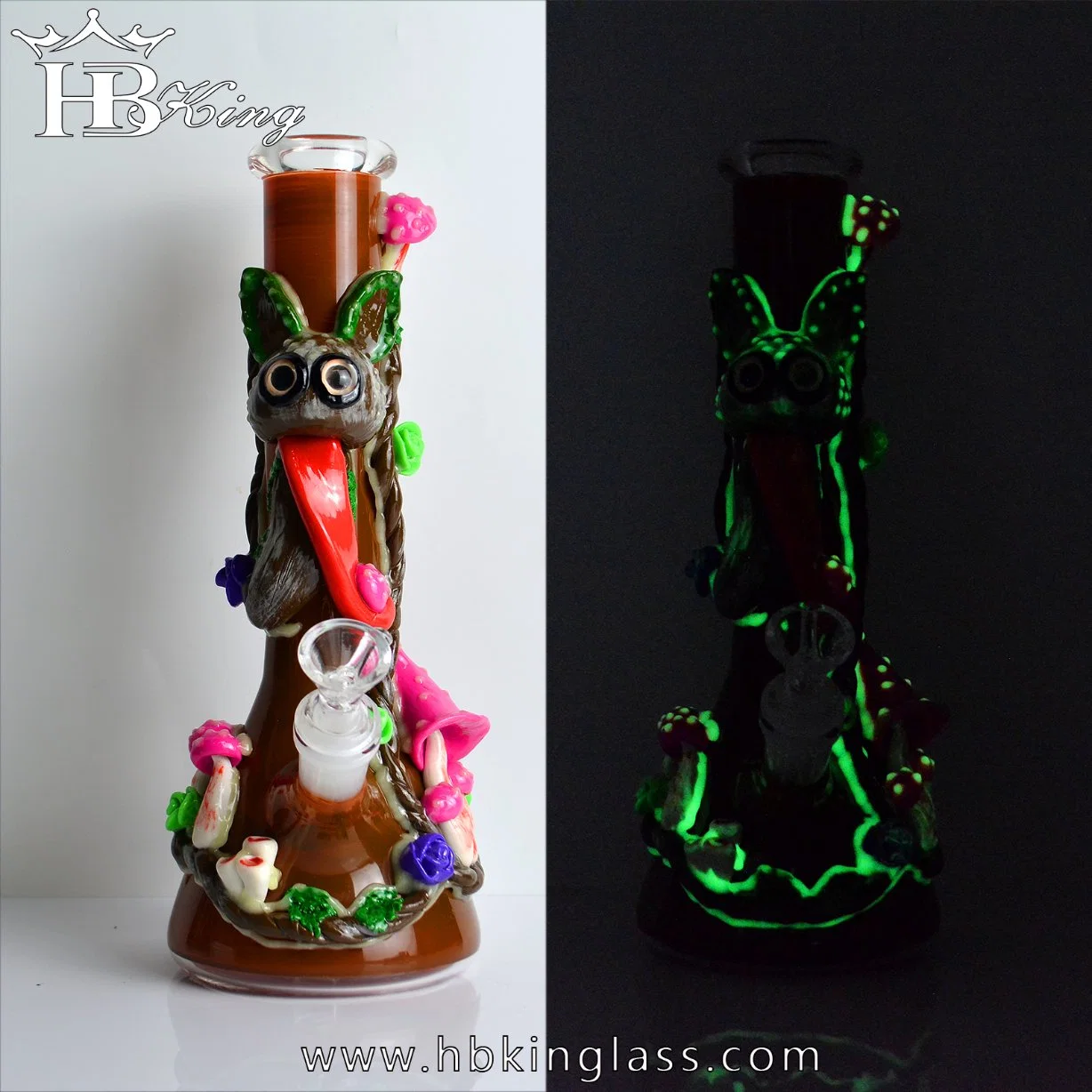 Hbking New Design Factory Luminous Glass Oil Burn Soft Acrylic Water Pipe Wholesale Retailer