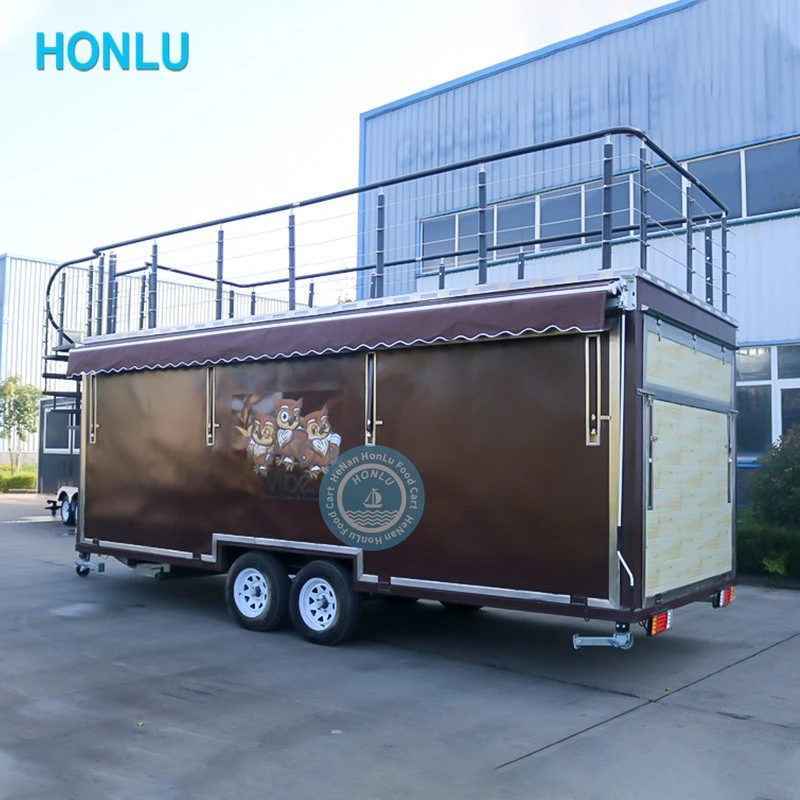 Mobile Food Truck Double Decker Food Trailer Fully Equipped with Kitchen Equipment