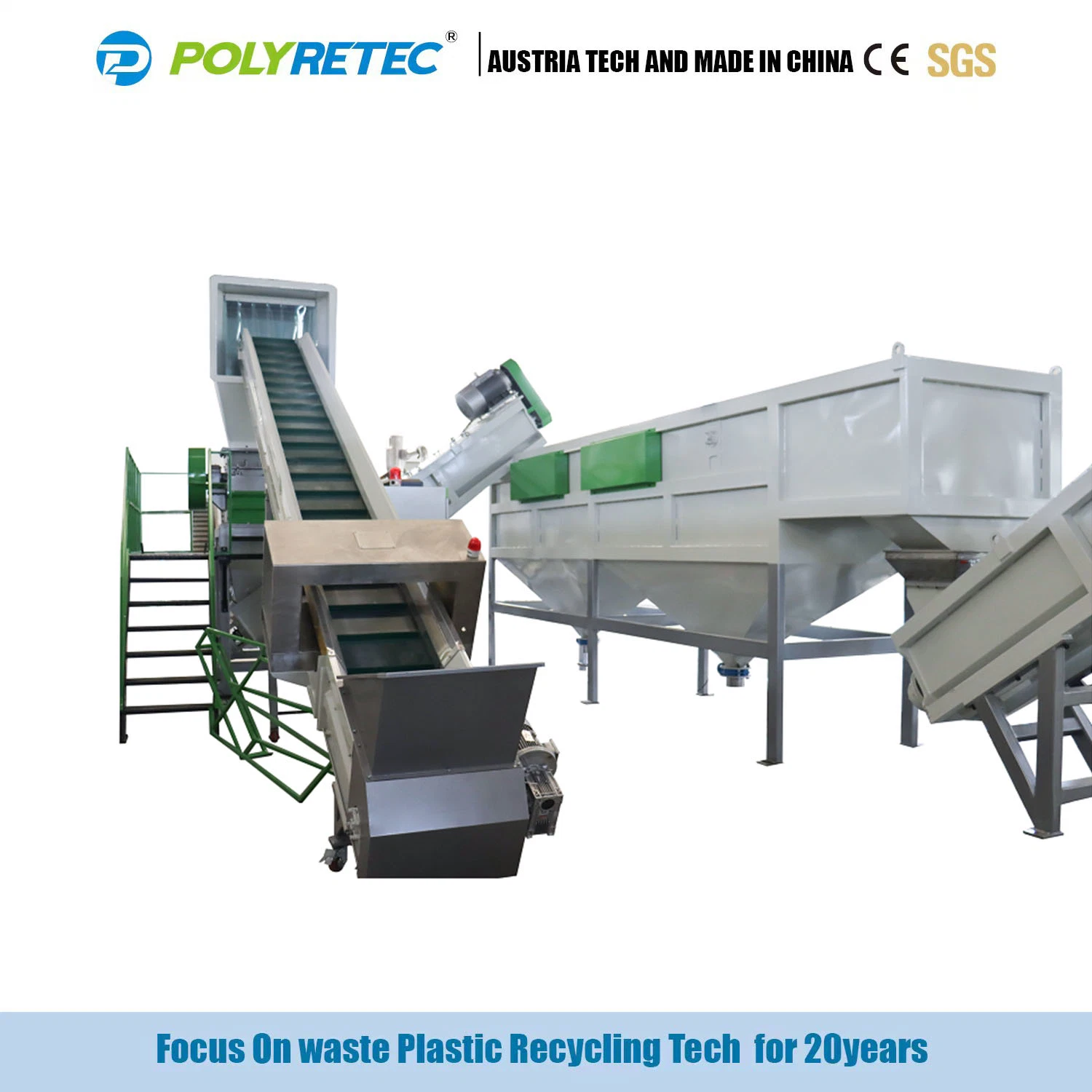 Waste Plastic PP/PE/Pet Bottle/Woven Bags Recycling and Washing Crushing Machine Line High Efficient