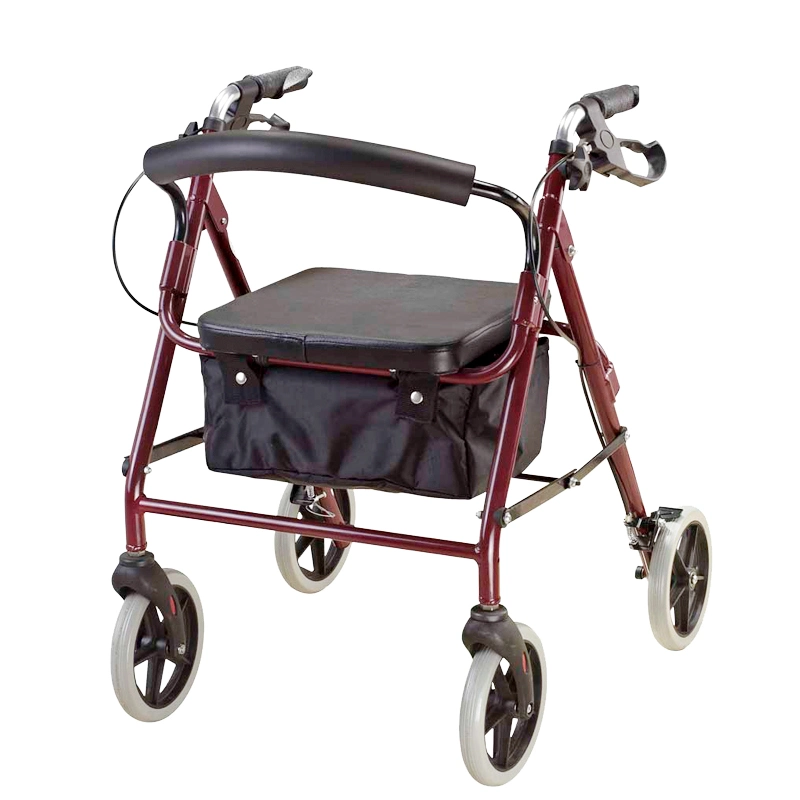 Aluminium de haute qualité avec panier Rollator Walker Lightweigt repliable Panier pour personnes âgées ou handicapées Aides à la marche