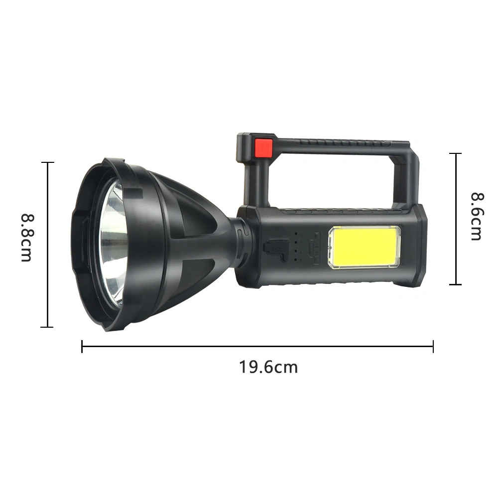 Lanterna LED com foco recarregável Super Bright Searchlight para utilização no exterior em situações de emergência Camping