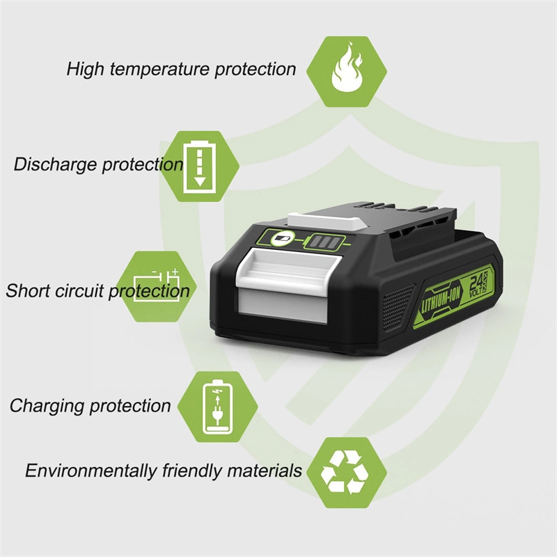 استبدال مجموعة بطارية Lithium Ion قابلة لإعادة الشحن ذات مثقاب لاسلكي 24 فولت وبقدرة 2 أمبير في الساعة بطارية أداة الطاقة