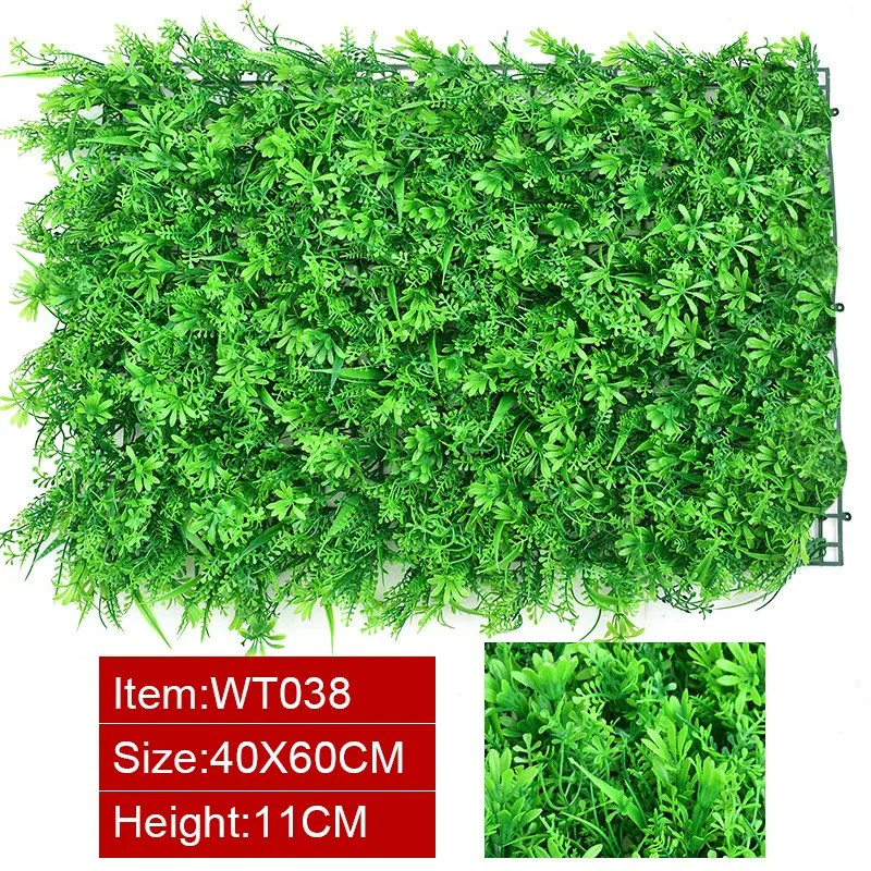 40X60cm Foliage Decoration Backdrop Panel Green Artificial Grass Wall