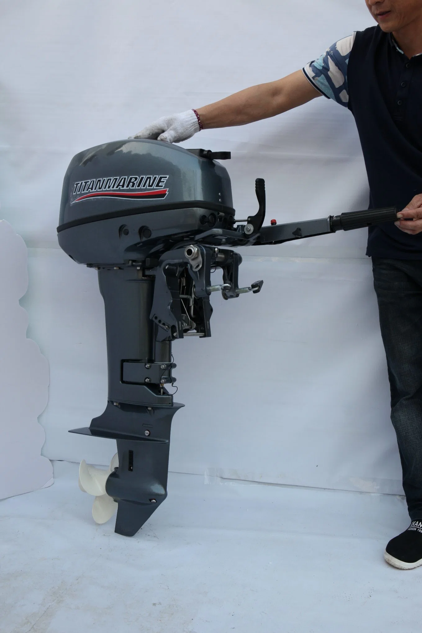 2-Cycle 15.0HP Water-Cooled Gasoline Outboard Motor Outboard Engine Machine Engine