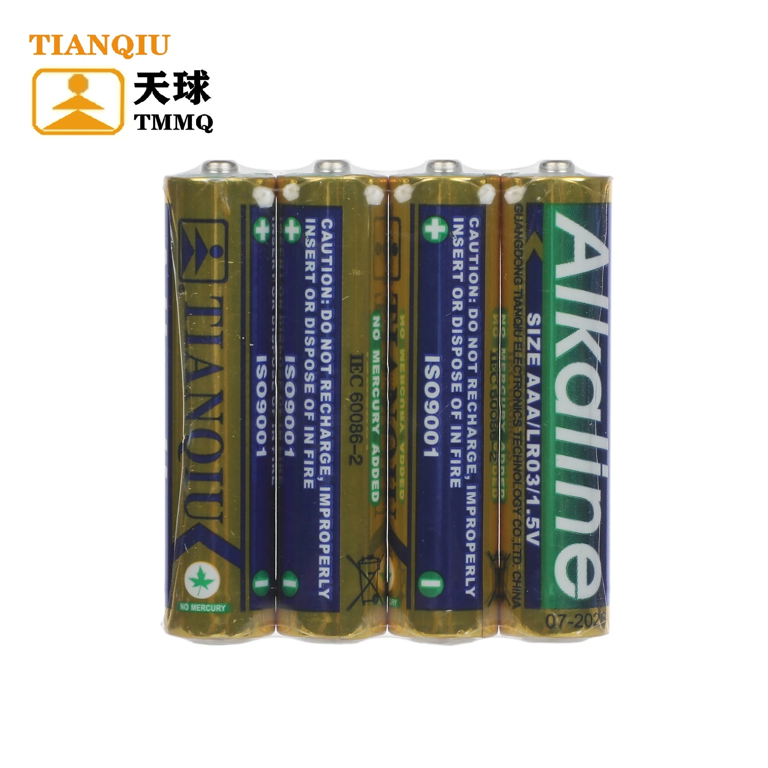 Tianqiu AAA Alkaline Battery Lr03 Dry 1.5V Cell Battery Factory Price