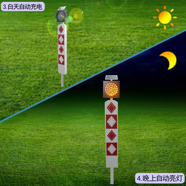 Solar Traffic Road Street Indicator Guideboard Turn Round Change Road Direction Sign Best Quality