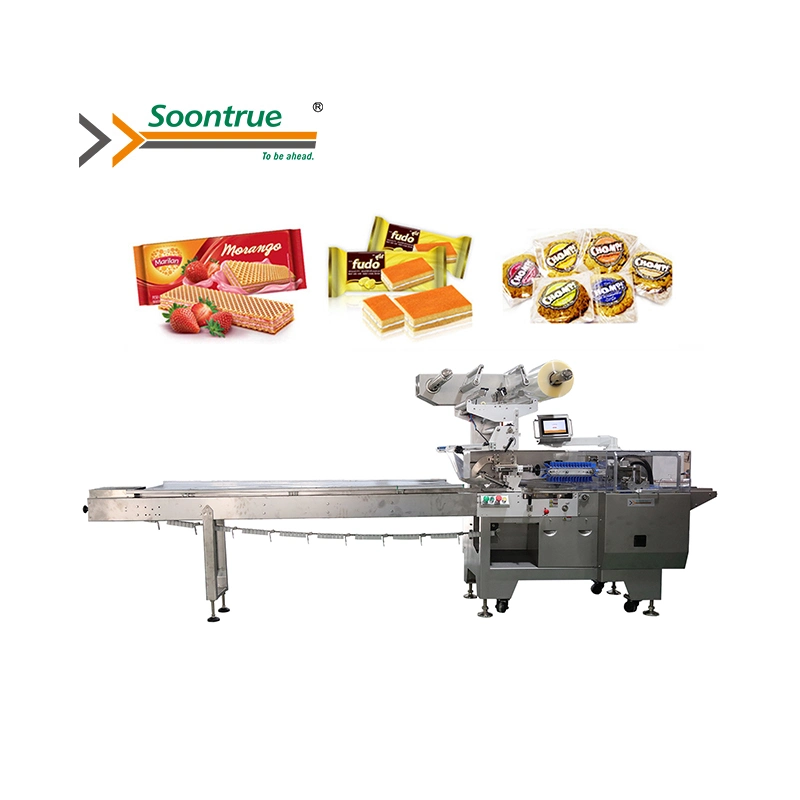 Galletas o Cookies/Pastel Flowpack Horizontal Auto Snack maquinaria de embalaje de alimentos