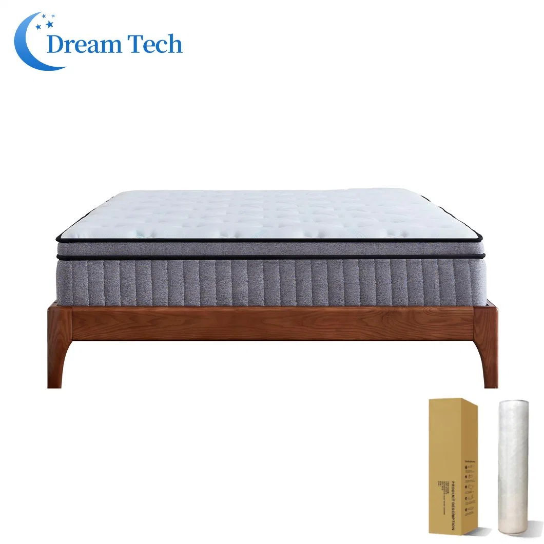 Family Bedroom Furniture Luxury Modern Queen King Size Bed Pocket Spring Mattress