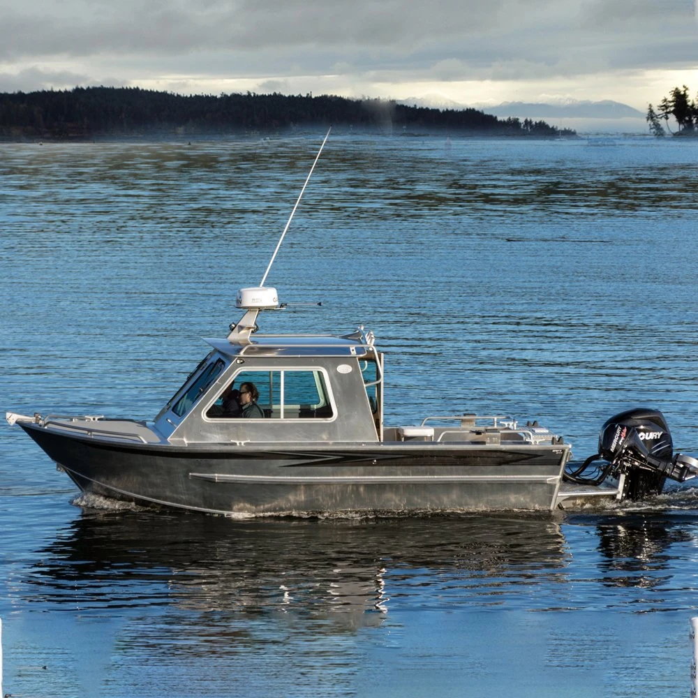 certificado CE Kinocean casco de aluminio botes 6,4M 21ft Centro Cabin Cruiser yates de lujo barco de pesca para la venta