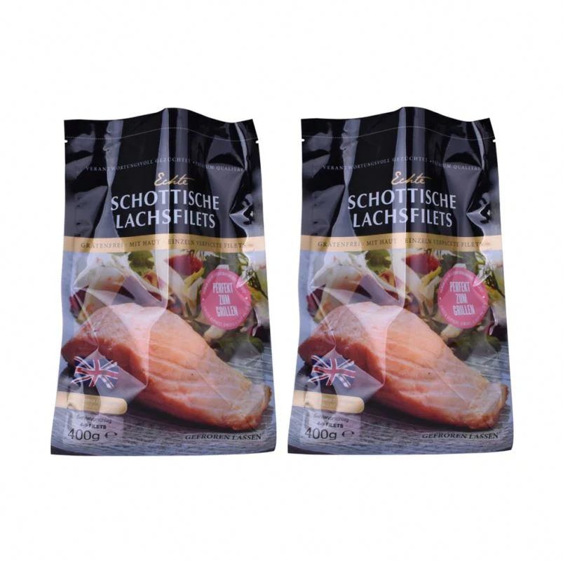 Fast Ship Customize Zipper Hot-Sealed Aluminum Foil Metal Plastic Flat Pouch Meat Vacuum Beef Fresh Storage Bag 100g 250g