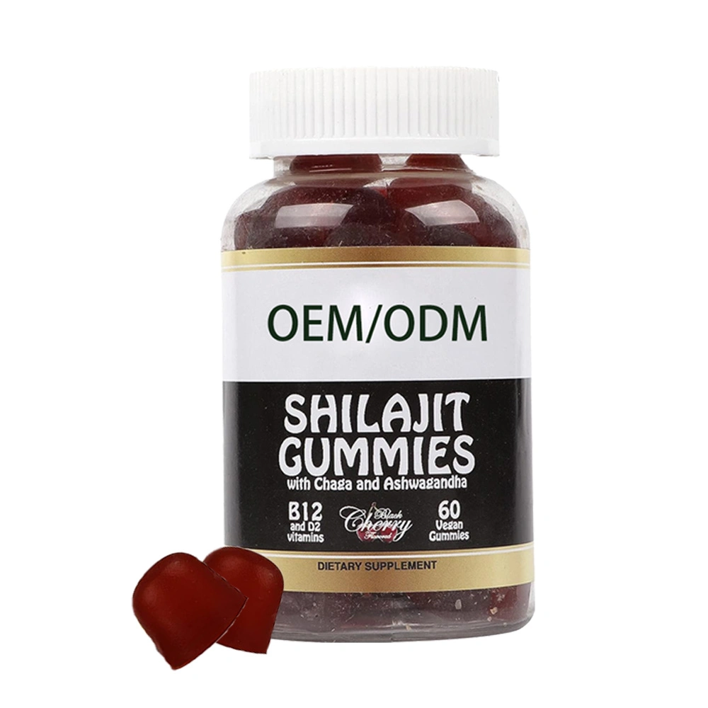 OEM Organic Shilajit Gummies Pure Himalayan Vitamins with Lions Mane and L-Theanine Super Nootropic Gummy