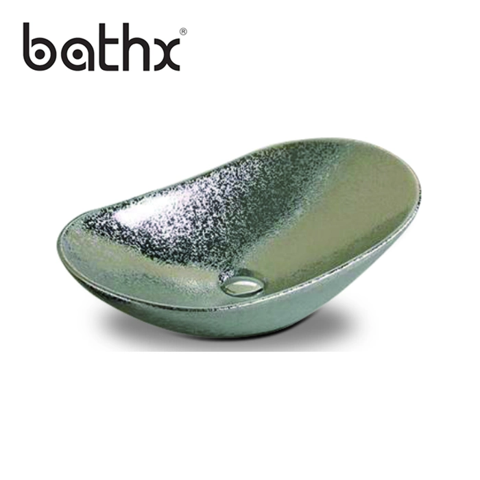 Artistic Hand Made Pottery Sink Basin Modern Design Green Product