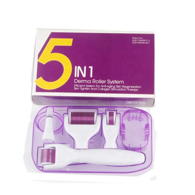 Portable Microneedling Therapy 5 in 1 Dermaroller Kit D15 for Wrinkle Removal