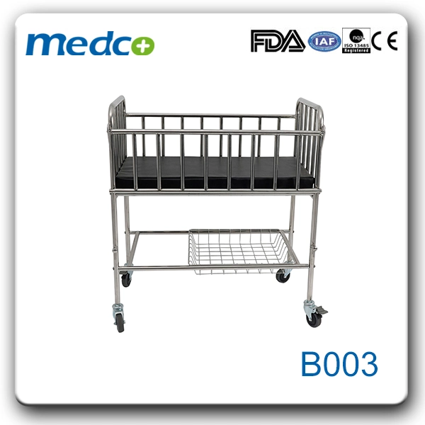 CE ISO Medical Hospital Stainless Steel Nursing Baby Child Kids Bed Cot