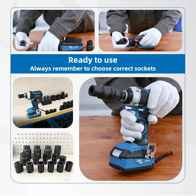 18V/20V Cordless Range Rechargeable 3400bpm Impact Rate Electric Brushless Impact Wrench Cordless