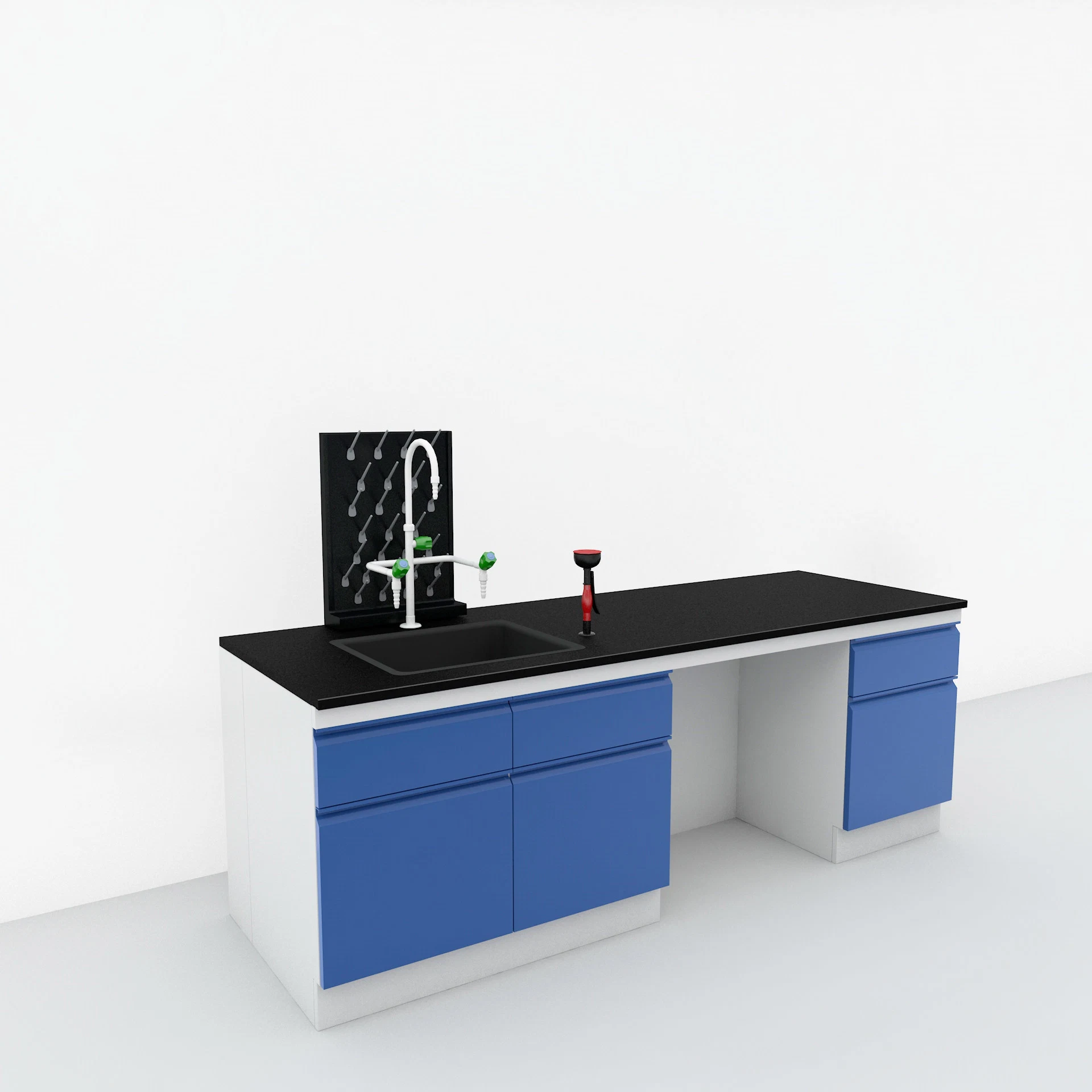 Steel Casework Floor Mounted Laboratory Furniture Table with Reagent Shelf