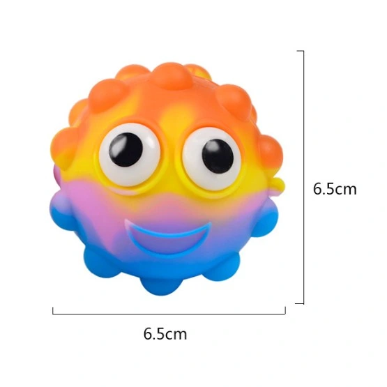 3D Squishy Push Pop Ball with Eyes Fidget Push Toy Pop for Kids