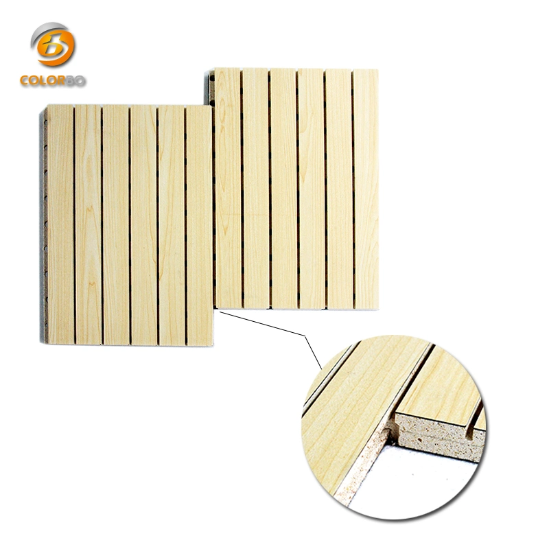 ASTM E84 EN13501 Fire Rating Wooden Mirco Perforated Grooved Acoustic Wall Panel