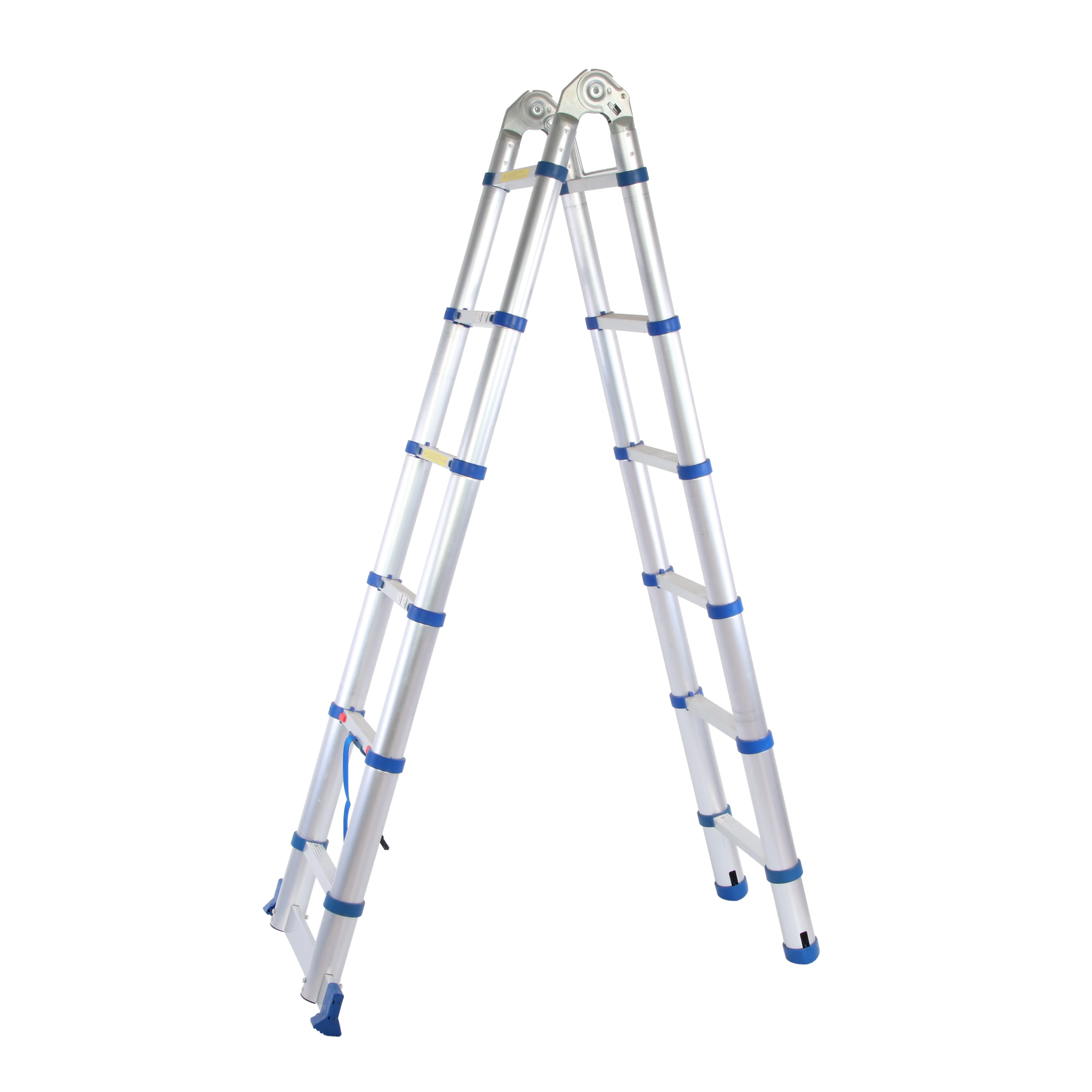 Deliladder 3.8m Multifunct Fold Step Telescopic Aluminium Ladder